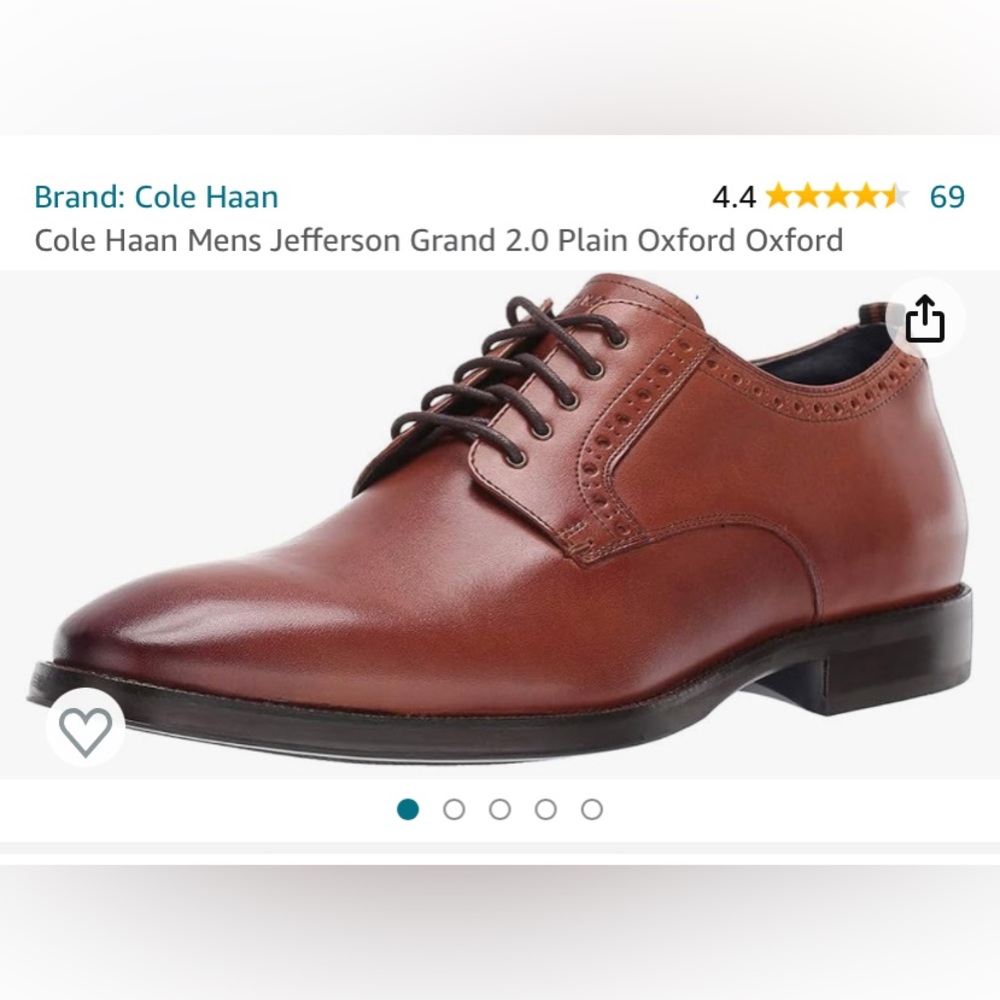 Cole Haan Jefferson Grand 2.0 plain Oxford - genuine leather mens brown 11.5